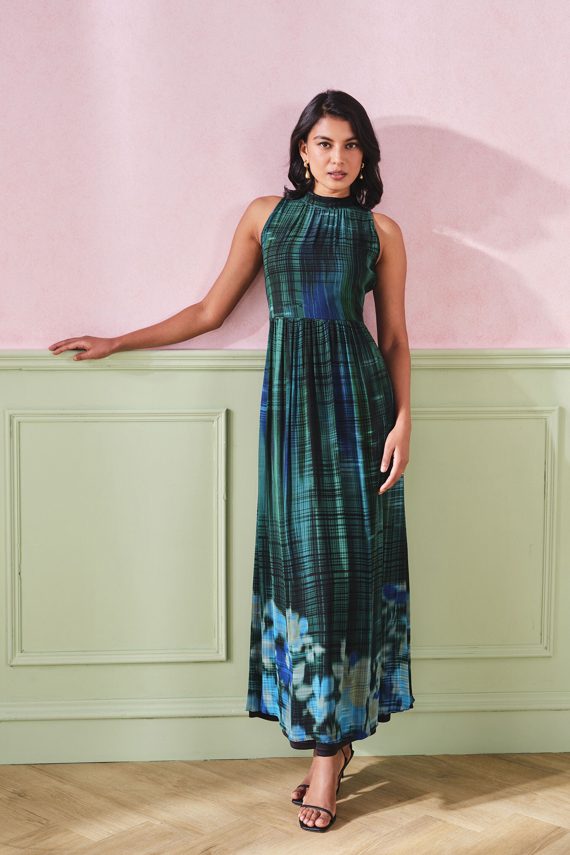 Little Prairie Viscose Maxi Dress, Green, image 1